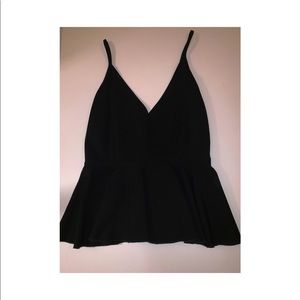 Flared low back black tank
